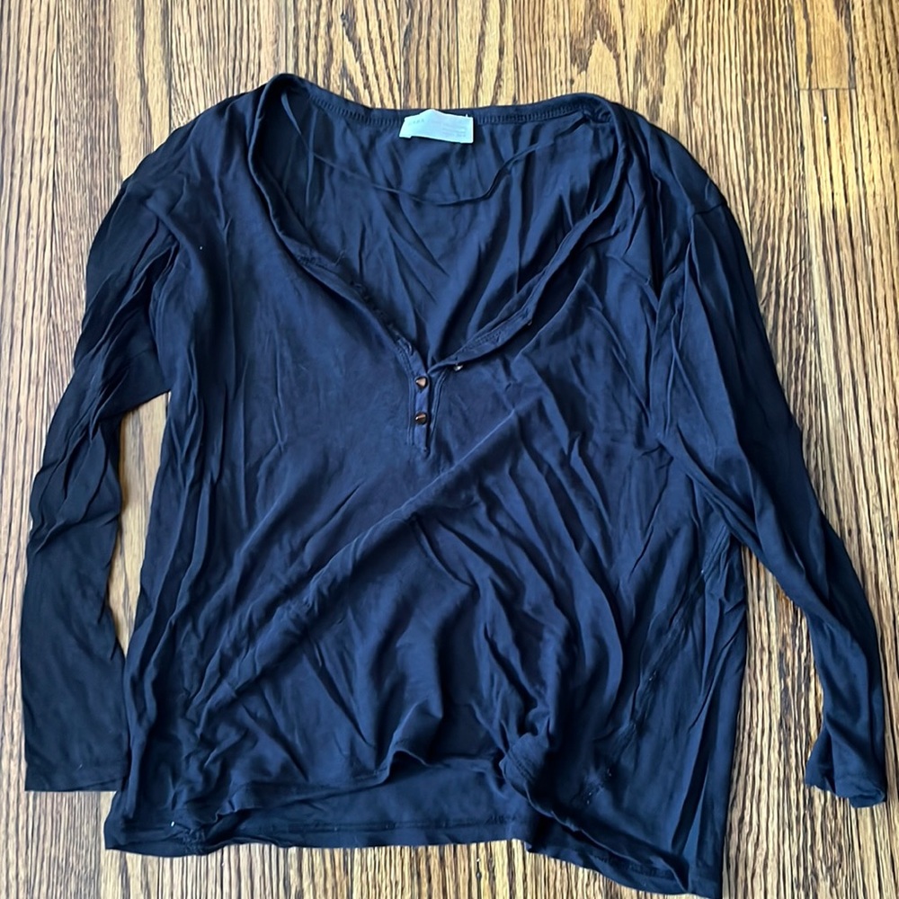 Zara black long sleeve lightweight tee